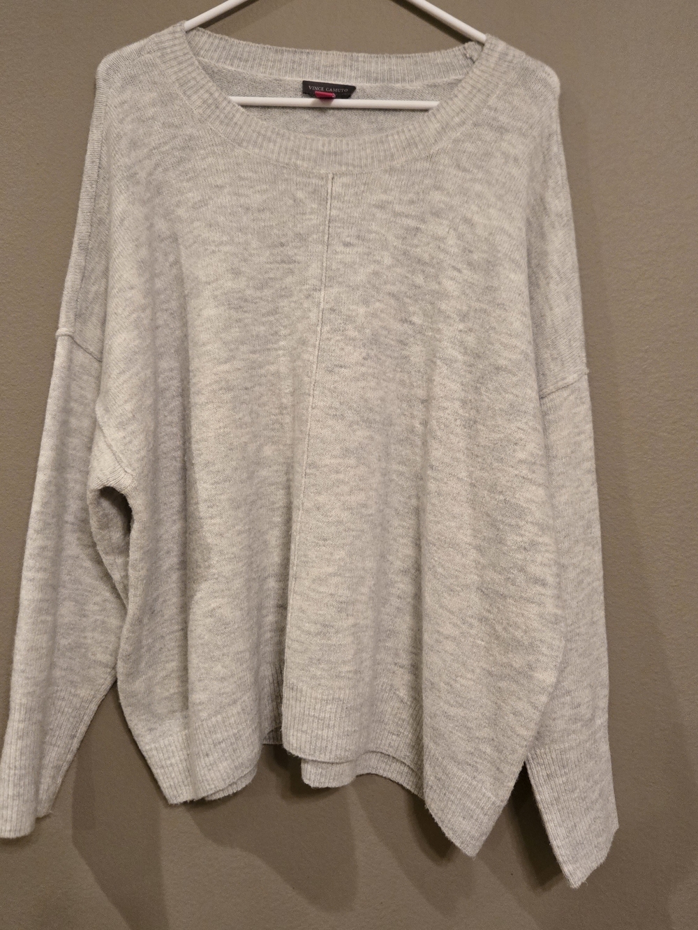 Soft Gray Scoop-Neck Sweater by Vince Camuto XL